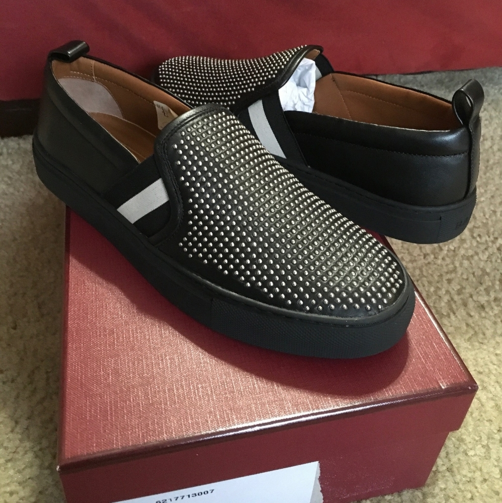 SALE !!!Bally studded women's slip on leather sneaker